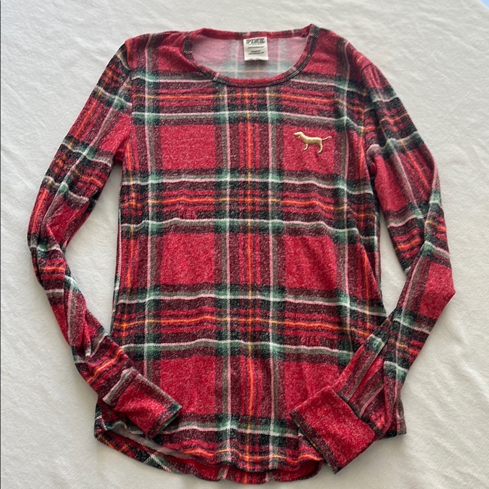 ⭐️✨3 for$20 ✨⭐️ Pink Victoria Secret Red Plaid Long Sleeve Shirt